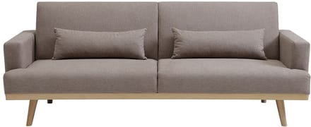 Vente-unique Driezitsslaapbank clic-clac in taupe stof ESME