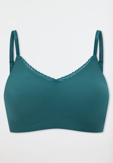 Naadloos bustier met uitneembare pads, kant, groen - Invisible Soft Lace 36