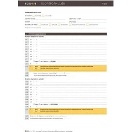 Scid-5-S: Scoreformulieren (50 Ex.) - American Psychiatric Association
