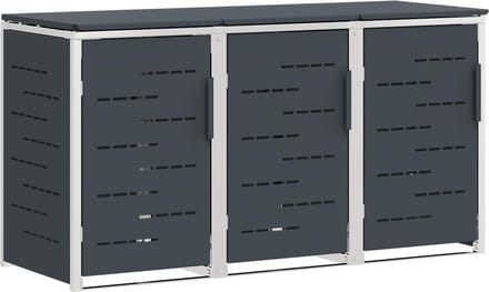 vidaXL - Containerombouw - for - 3 - Bins - 240L - Roestvrij - staal
