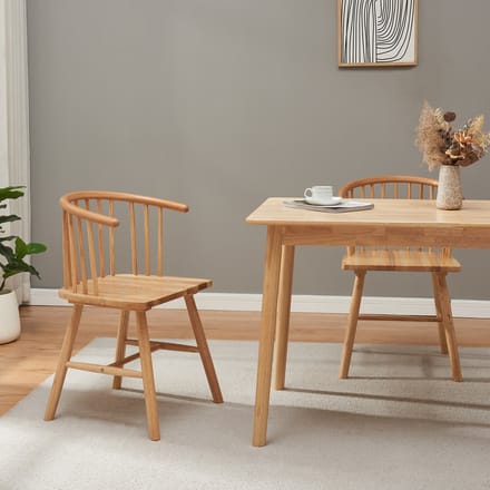 Eetkamerstoel Stami 79x53x47,5 cm set van 2 naturel [en.casa]