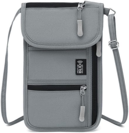 Reisdocumententas voor Dames en Heren, Compact en Stijlvol, Ideaal voor Paspoort en Accessoires, Grijs