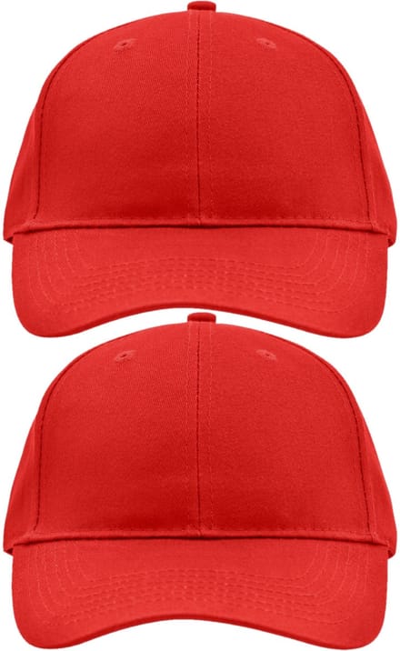 10x stuks 6-panel baseball rode caps/petjes