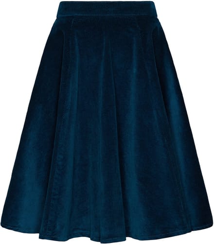 Succubus Clothing Olivia Corduroy Swing Rok Teal