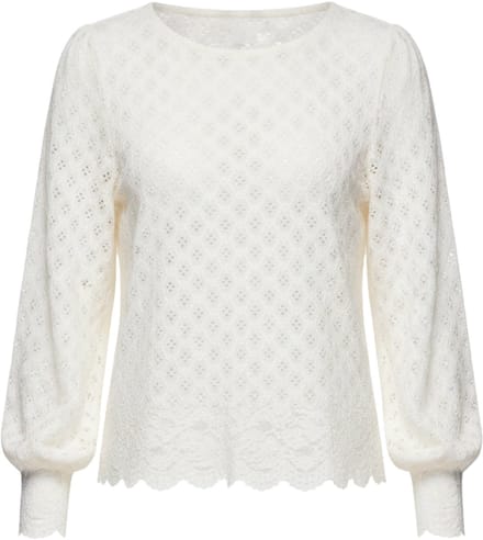 OMBRE Blouse - Loose Fit - Polyamide - Lange Mouw Gebroken Wit S