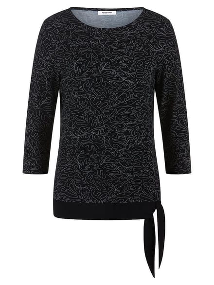 Shirt ronde hals Van Peter Hahn zwart