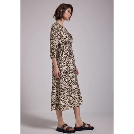 Midi-jurk met leoprint