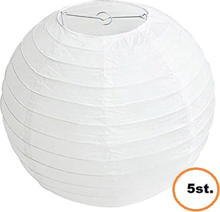 5 stuks witte lampion 35 cm