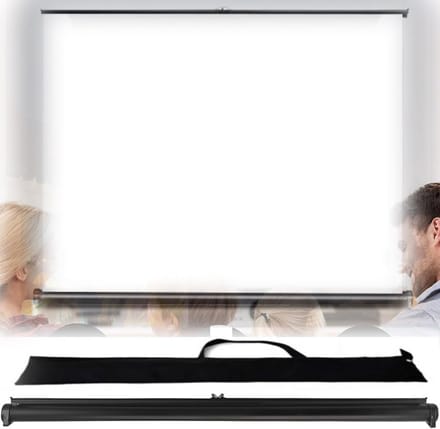 Draagbaar Projectiescherm - Filmscherm HD - Thuisbioscoop Kantoor - Handmatig Uittrekbaar - 50 Inch 16:9 - Wit