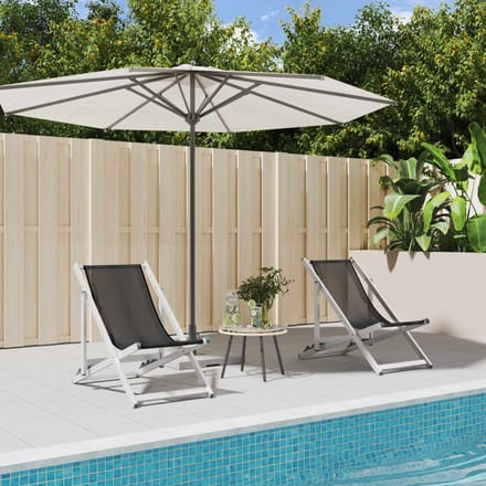 vidaXL - Opklapbare - stoelen, - 2 - stuks, - grijs - aluminium - en - textilene.