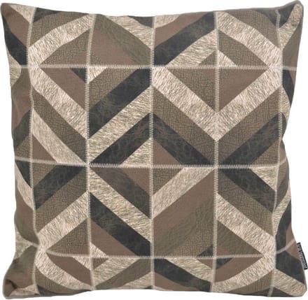 Gek op kussens! Stripe patchwork #2 | 45 x 45 cm | kussenhoes | pu leder