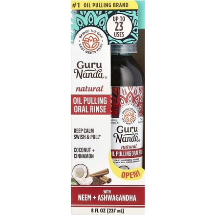 GuruNanda, Bain de bouche à l'huile naturelle, noix de coco et cannelle, 237 ml (237ml) black