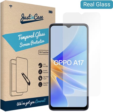 Just in Case screenprotector geschikt voor OPPO A17 - Screenprotector Gehard Glas