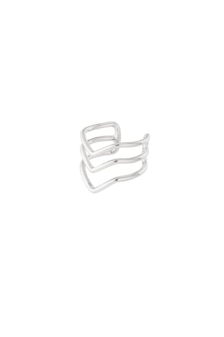 Bijoutheek Earcuff Geometrisch 3 ringen Zilver