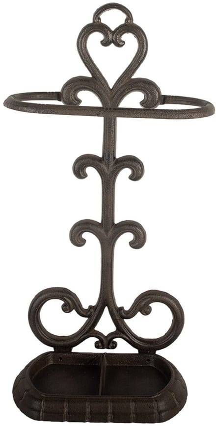 Clayre & Eef Paraplubak 29x13x56 cm Bruin Metaal Hart