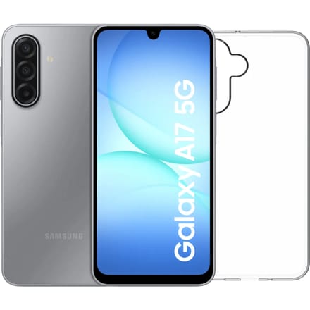 Samsung Galaxy A17 128GB Grijs 5G + BlueBuilt Back Cover Transparant