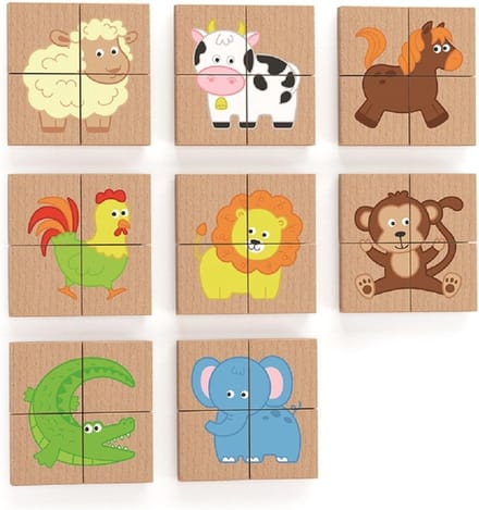 Viga Toys Magneetpuzzel Dieren Junior Hout 32-delig