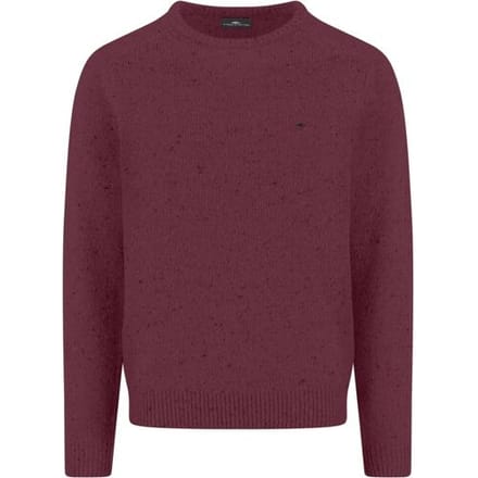 Fynch-Hatton Trui O-Neck Donegal Knit Deep Merlot / male