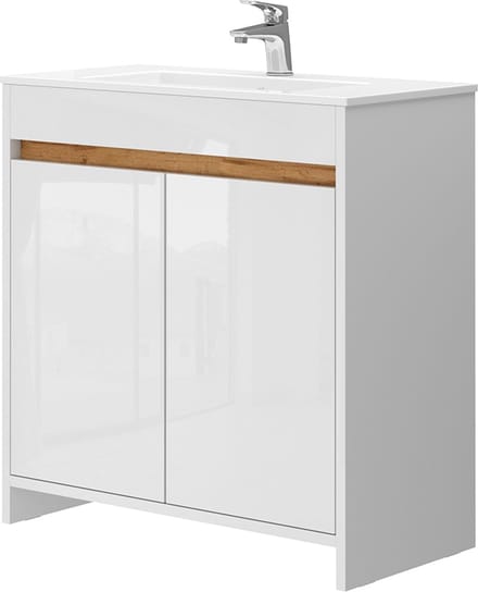 Vicco Badkamermeubelset Lemgo, Wit Hoogglans, 2-delig
