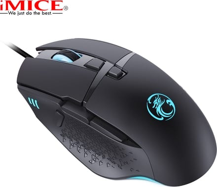 Game muis bedraad met 8 knoppen, instelbare DPI tot 7200 DPI - kantoormodus - multimediamodus - ergonomisch design