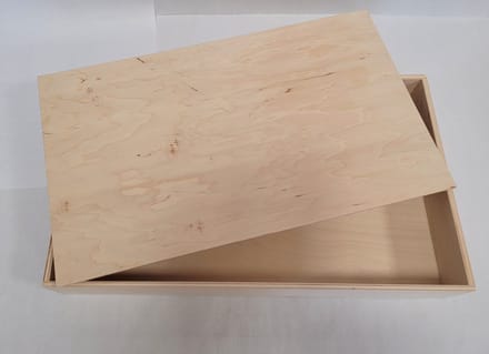 Houten speelbak met deksel (50x30x7 cm)