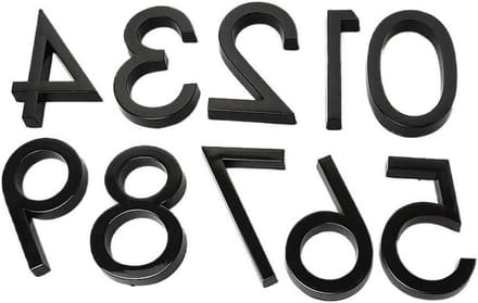 Huisnummer Sticker - Deurnummer Zwart - Adres Aanduiding - Zelfklevend Ontwerp - 58 mm - Zwart