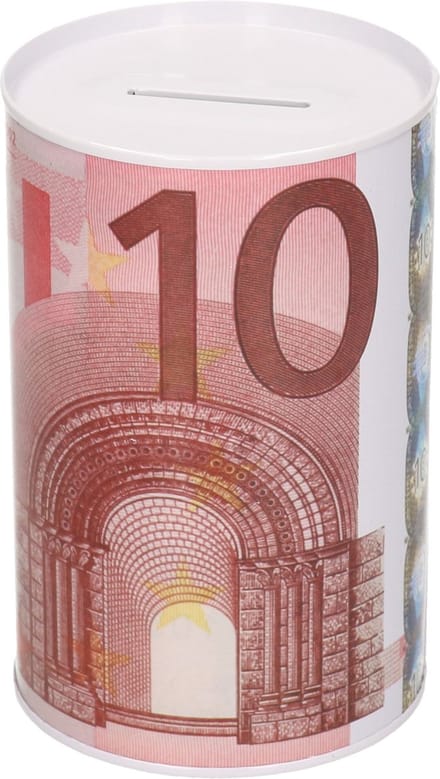 Spaarpot - 10 euro biljet - 8 x 13 cm - Blikken spaarpotten