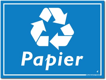 Papier recycling bord - Aluminium - 40 x 30 cm - Weerbestendig
