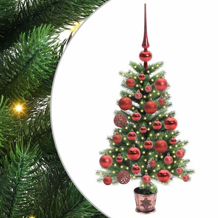 vidaXL - Kerstboom - met - 150 - LED - met - standaard - Groen - 65 - cm - PE