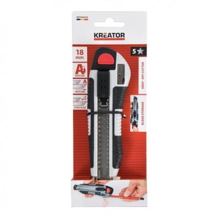 Kreator Breekmes KRTH00205 - Cuttermes automatisch laden - breedte 18 mm - incl 5 reservemesje - Zakmes, gereedschap