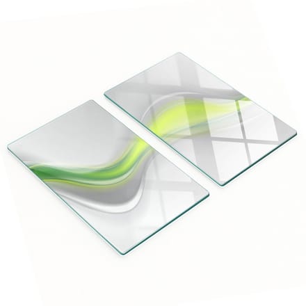 Decoratieve glazen snij- en serveerplanken, abstract golfmotief, 2x30x52 cm