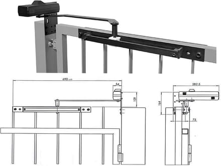 Deursluiter Heavy Duty met Slee Arm voor Poorten tot 1250 mm Breedte