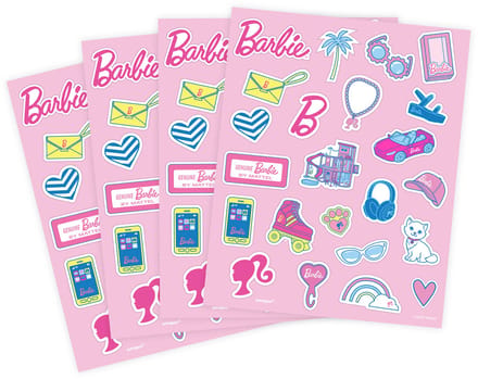 UNIQUE - Set van 4 vellen Barbie stickers