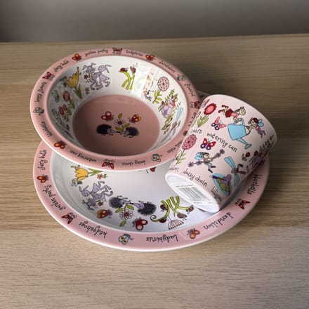 Geheime tuin kinder servies set melamine (bord + kom + bekertje) - Tyrrell Katz