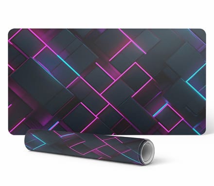 Neon rechthoekige bureauonderlegger voor grafisch ontwerpers en vormgevers 90x45 cm