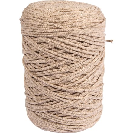 Gerecycled garen met gouddraad, Ø 2mm - Zand