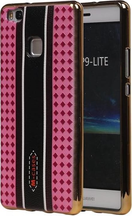 M-Cases Roze Ruit Design TPU back case cover hoesje voor Huawei P9 Lite