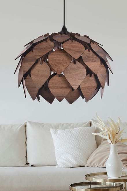 Asir - Kroonluchter - Bruin - MDF-behuizing - 46 x 32 x 6 cm