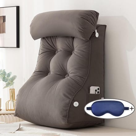 Rugsteunkussen - Leeskussen - Ontspannen in bed - Ergonomische ondersteuning - 55x60x30cm - Geel