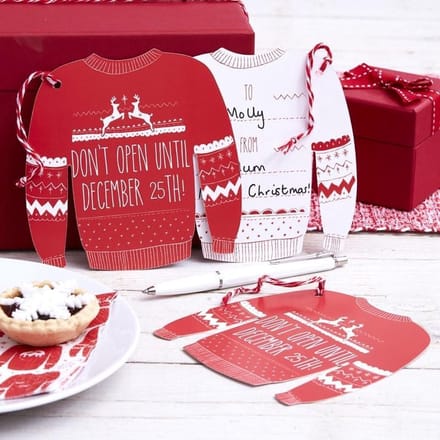 Ginger Ray - Ginger Ray - Cosy Christmas – Cadeaukaartjes Rood Witte Kersttrui