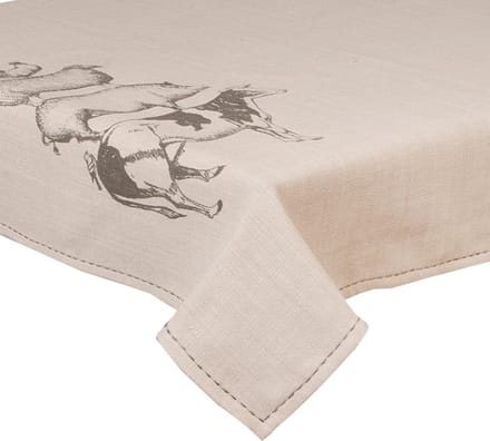 Tafelkleed Farm - Beige/Grijs - Jute look - Landelijk - 100 x 100 cm