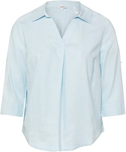 s.Oliver - female - Linnen blouse met 3/4 mouwen en omslag