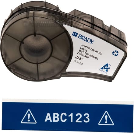 Duurzame Vinyl Label Roll Wit op Blauw voor Industriële Labelprinters