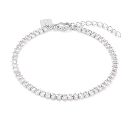 Twice As Nice Armband in edelstaal, ellipsen, steentjes 16cm+3cm