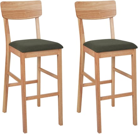 AMBLER - Barkruk set van 2 - Donkergroen - Hout