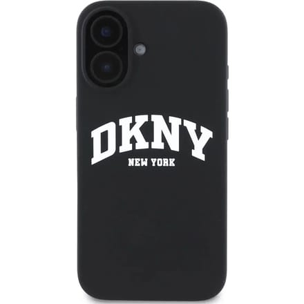 DKNY MagSafe Serie - Zwart Silicone Logo Etui - iPhone 16 - Elegant Design