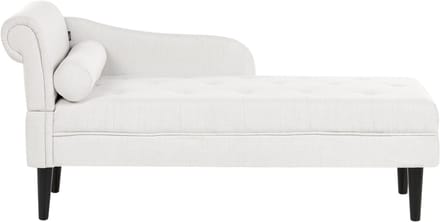 BELIANI YVOIRE - Chaise longue - Off-white - Linkszijdig - Stof