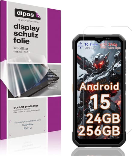 dipos – 4x Beschermfolie geschikt voor Blackview FORT 2 | Krasbestendige & heldere Screenprotector Ultra-Thin