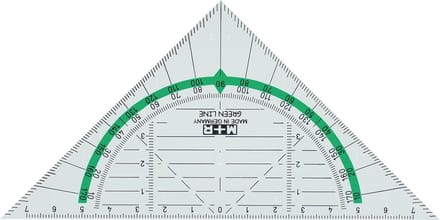 Mobius & Ruppert Geodriehoek M+R 14cm kunsts. - Greenline