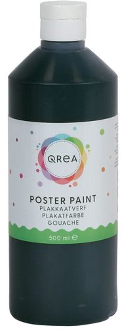 Plakkaatverf qrea zwart 500ml | 6 stuks